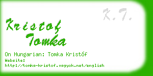 kristof tomka business card